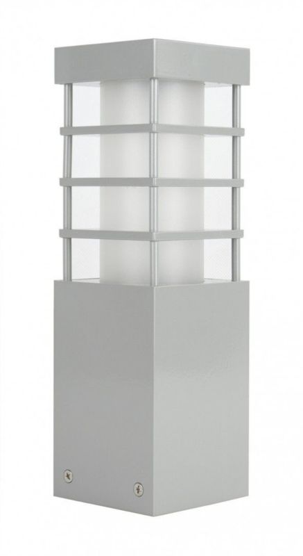 Lampa ogrodowa stojąca SU-MA Rado srebrna wodoszczelna 1 x E27 x IP54 wym: 25 x 8 x 8 cm - 1 szt.