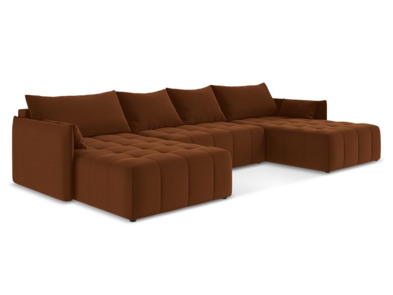 Sofa panoramiczna LaMiaSofa BOLSENA z tkaniny welwetowej 365x180 cm terakota 1 szt.