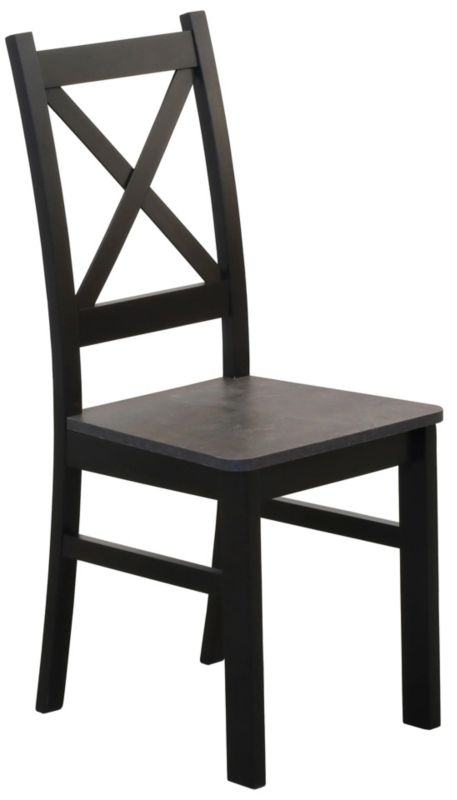 Krzesło Bonni drewniane do jadalni salonu Czarny/Beton 1 szt.