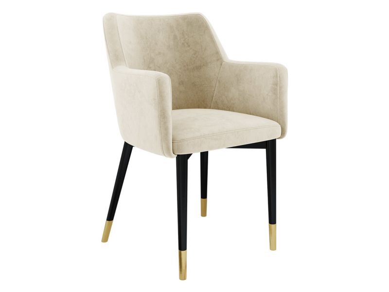 Krzesło MIRJAN 24 tapicerowane Rene czarny/złoty/śmietankowy 1 szt.