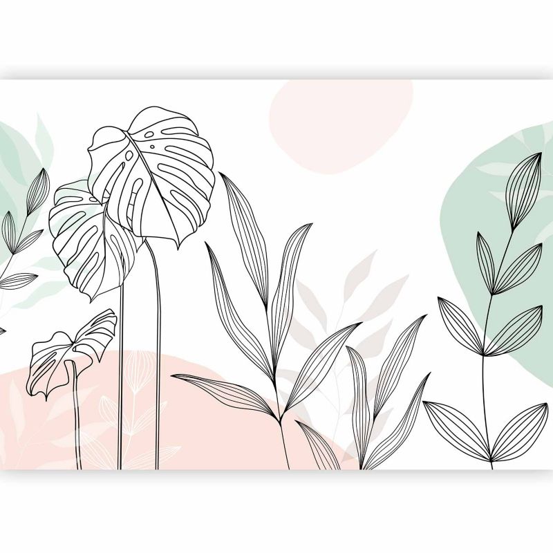 Fototapeta samoprzylepna Artgeist Liście czarna 294x210 (6 części) 10495aa rolka 1 szt