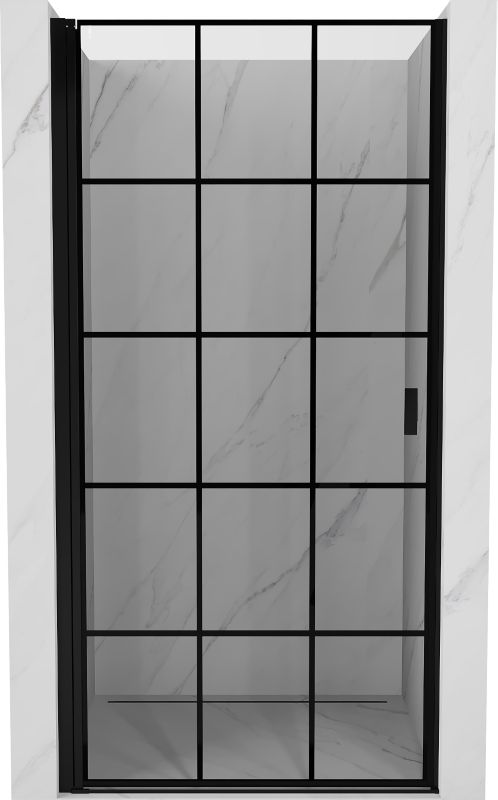 Drzwi prysznicowe Mexen Mist-B czarne kratka 70 cm lewa 1 szt
