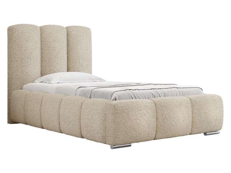 Łóżko tapicerowane MIRJAN 24 Wizko Boucle 90x200 beżowy 1 szt.