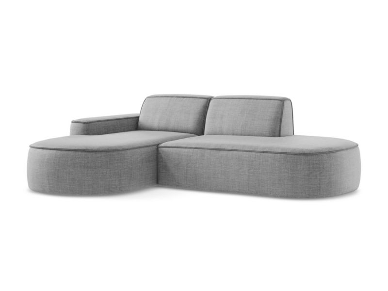 Narożnik lewostronny LaMiaSofa MELISSA z tkaniny strukturalnej 284x166 cm jasny szary 1 szt.