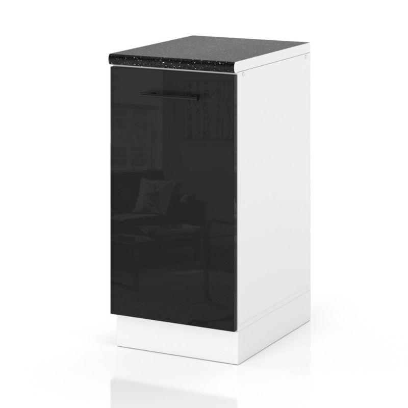 Szafka Kuchenna Hurtownia-Mebli Stojąca D40 sPremium 40cm Biały Mat Czarny Połysk 40x52x85 cm 1szt.