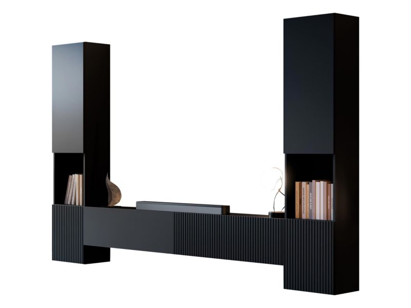 Meblościanka MIRJAN 24 Capital III czarny 1 kpl.