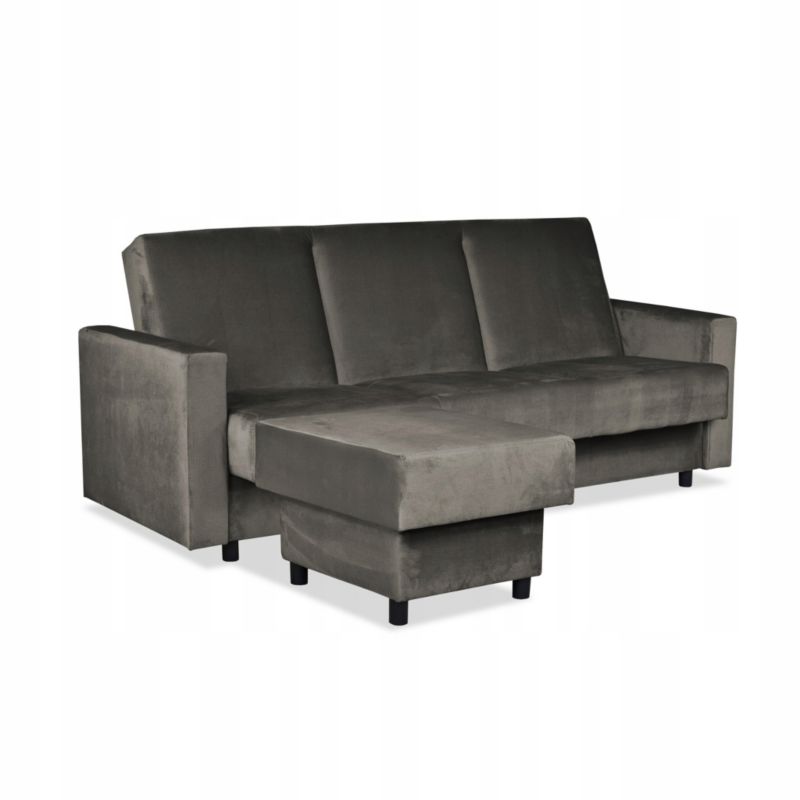 Wersalka do salonu z pufą rozkładana Family Meble Alicja grafit 1szt