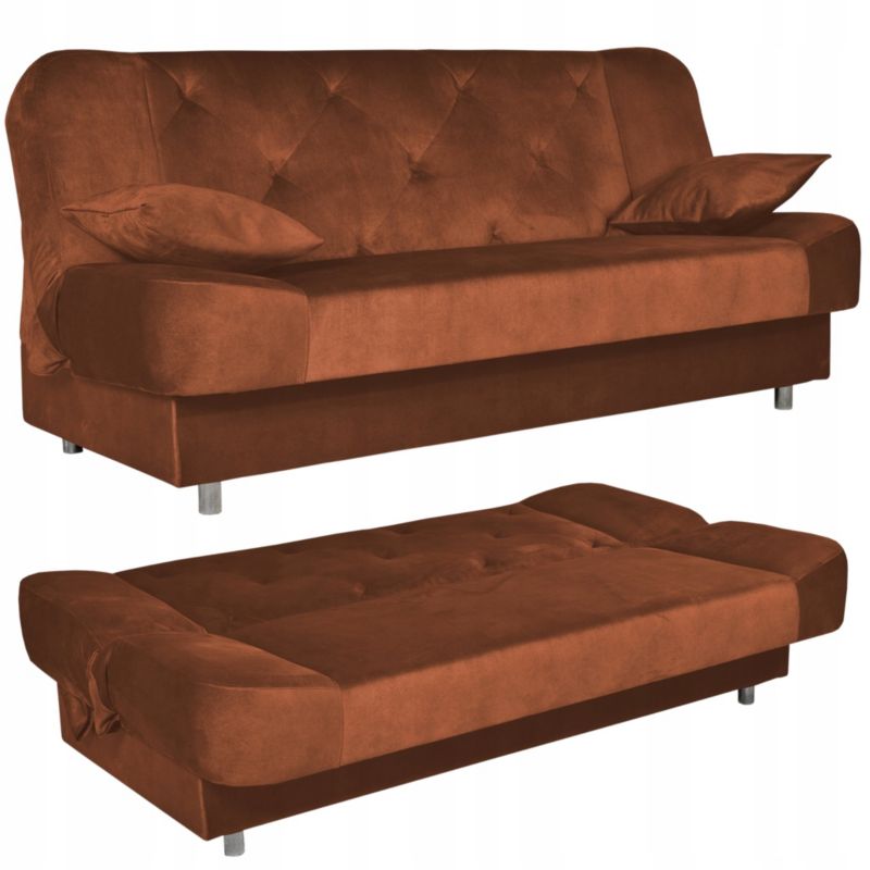 Kanapa do salonu rozkładana Family Meble Sara Karo brąz 1szt