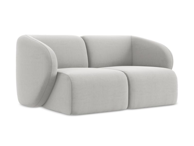 Modułowa sofa 2-osobowa LaMiaSofa CERVO z tkaniny welwetowej 174x94 cm srebrny 1 szt.