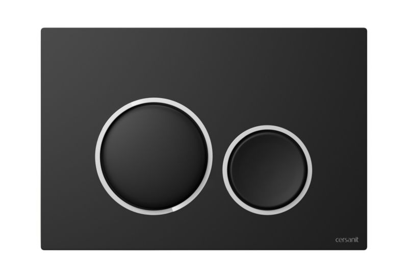 Przycisk spłukujący Cersanit Luna chrom-czarny do WC, system oszczędny, 1 szt.