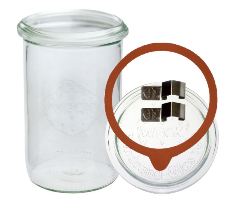Słoik MODO24 Weck 1050 ml fi 100 mold szklane wieko gumka zapinki 1 kpl.