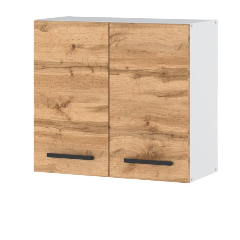 Szafka Kuchenna Hurtownia-Mebli Wisząca Blanka górna W80 80cm Biały Mat Dąb Wotan 80x30x60 cm 1szt.