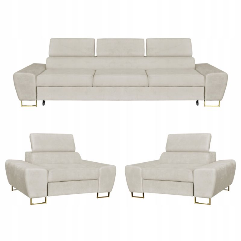 Zestaw mebli do salonu sofa i fotele Family Meble Bosso beż 1szt