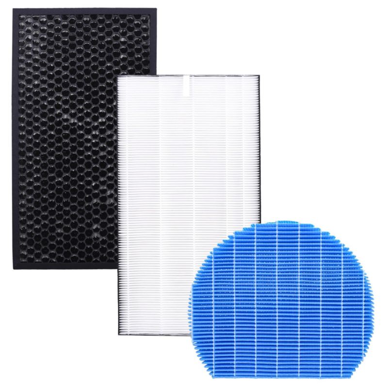 Filtr do oczyszczaczy powietrza, Sillar, HEPA, węglowy, wody, zamiennik do Sharp KC-D60EUW, zestaw, 3szt