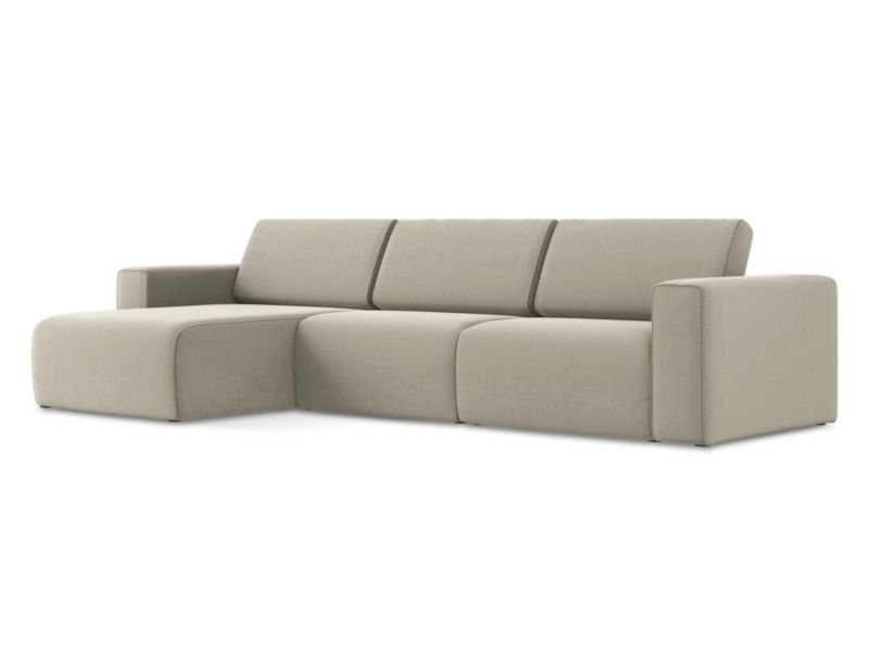 Modułowa sofa 4-osobowa LaMiaSofa CASERTA z tkaniny welwetowej 314x167 cm perłowy 1 szt.