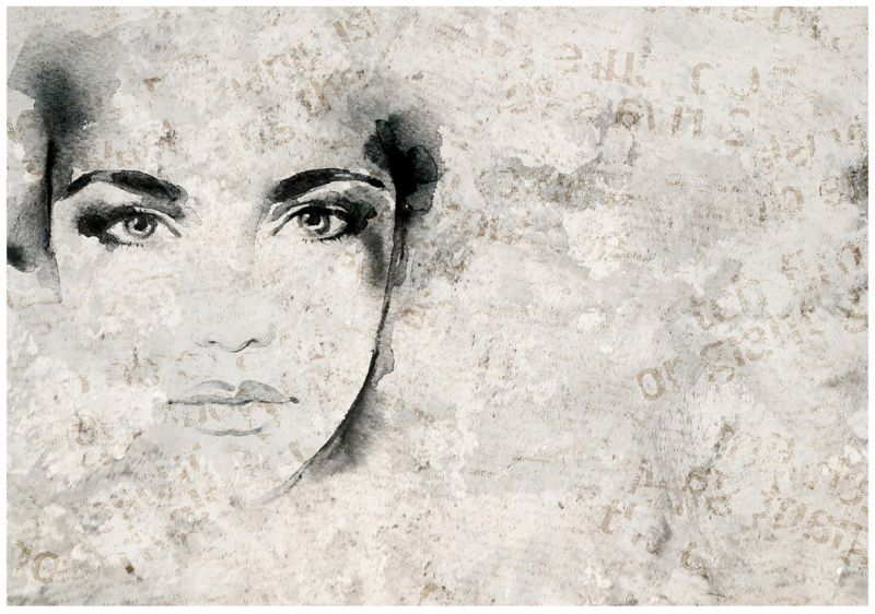 Fototapeta WALLARENA Do Sypialni Salonu Winylowa Kobieta Beton Abstrakcja Szary 254x184 cm 16000W4 1 szt.