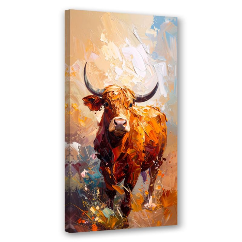 Obraz nowoczesny do salonu Feeby Byk Krowa Zwierzęta Natura 40x80cm 1szt