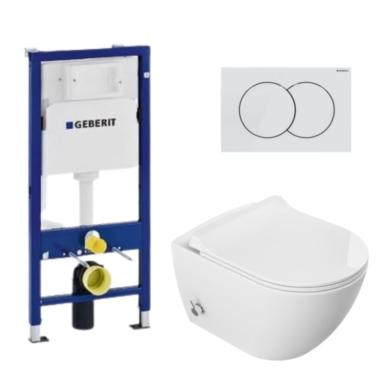 Zestaw WC Viba miska z bidetem stelaż podtynkowy przycisk 1szt