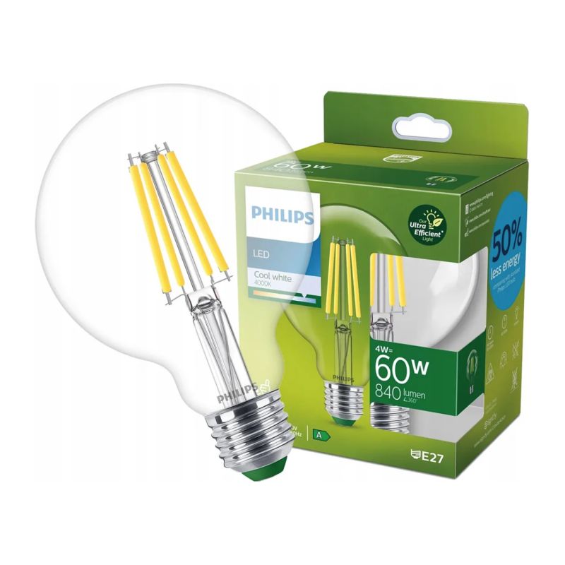 Żarówka Philips LED CLA 60W G95 E27 4000K CL UE SRT4 1 szt.