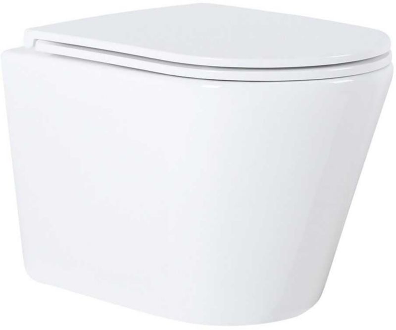 Miska WC Hagser Otis wisząca bezkołnierzowa zestaw 51,5x35,5 cm biały 1 szt.