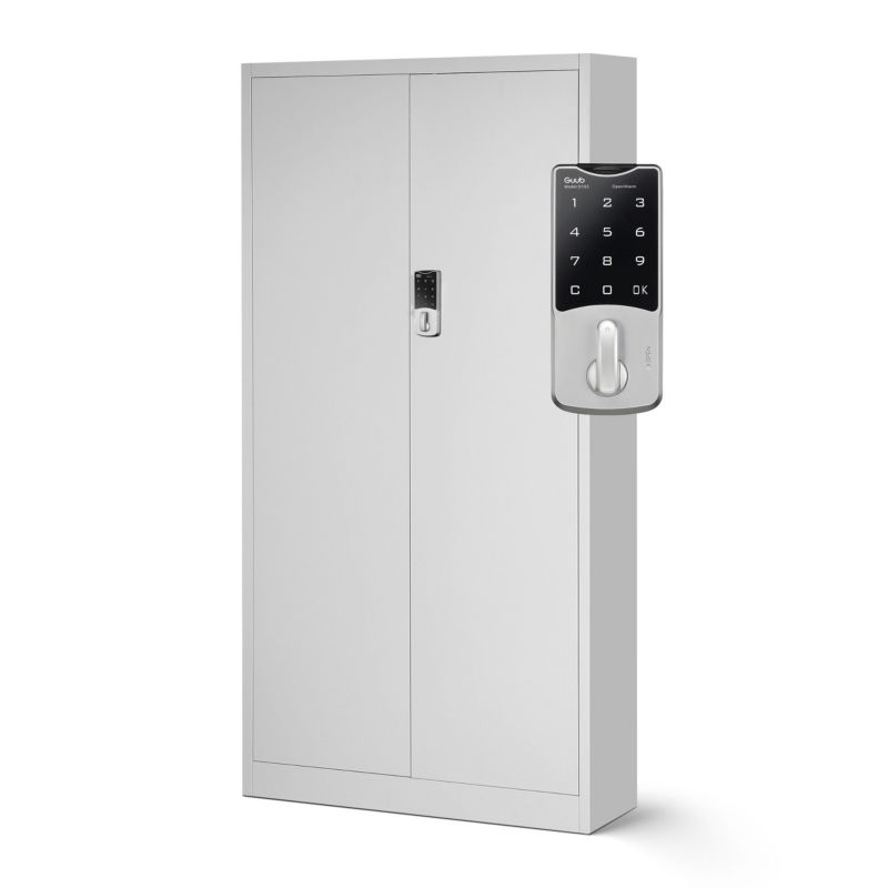 Metalowa szafa na szyfr Jan Nowak Daniel 185x90x40 cm szara 1 szt