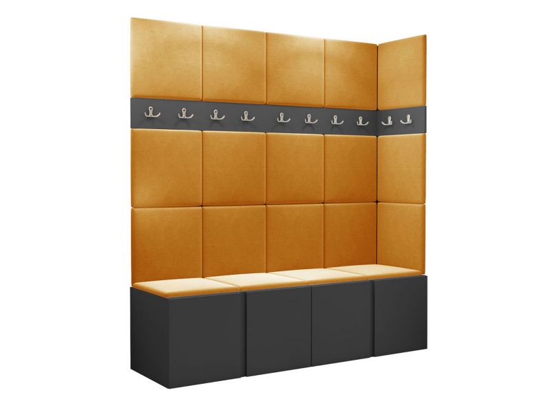 Garderoba MIRJAN 24 Orion II grafit + żółty 1 kpl.