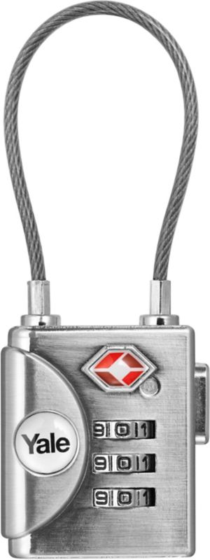 Kłódka z linką Yale TSA 32 mm aluminium