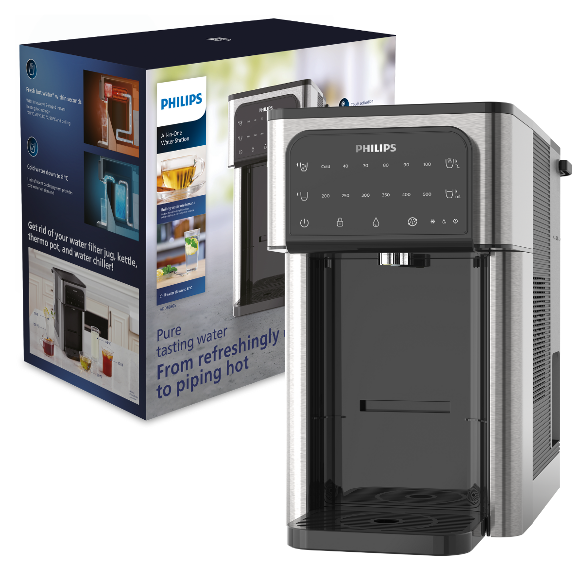 Dystrybutor PHILIPS ADD5980S/10. Stacja wody All-in-One.