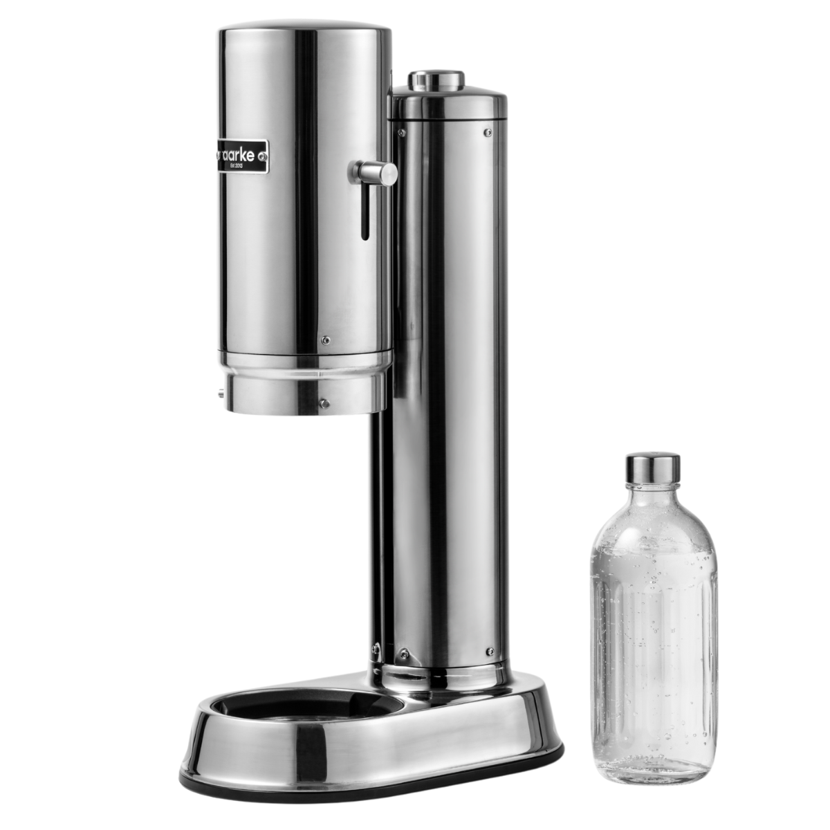 Saturator do gazowania wody Aarke Carbonator Pro w kolorze stali nierdzewnej.
