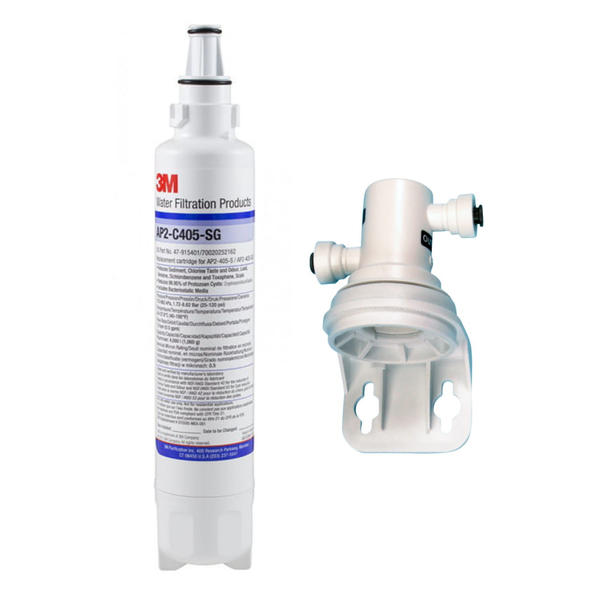 Filtr AP2-C405-SG z głowicą montażową 3M. Komplet filtr + głowica do montażu. Filtr do dystrybutora wody.