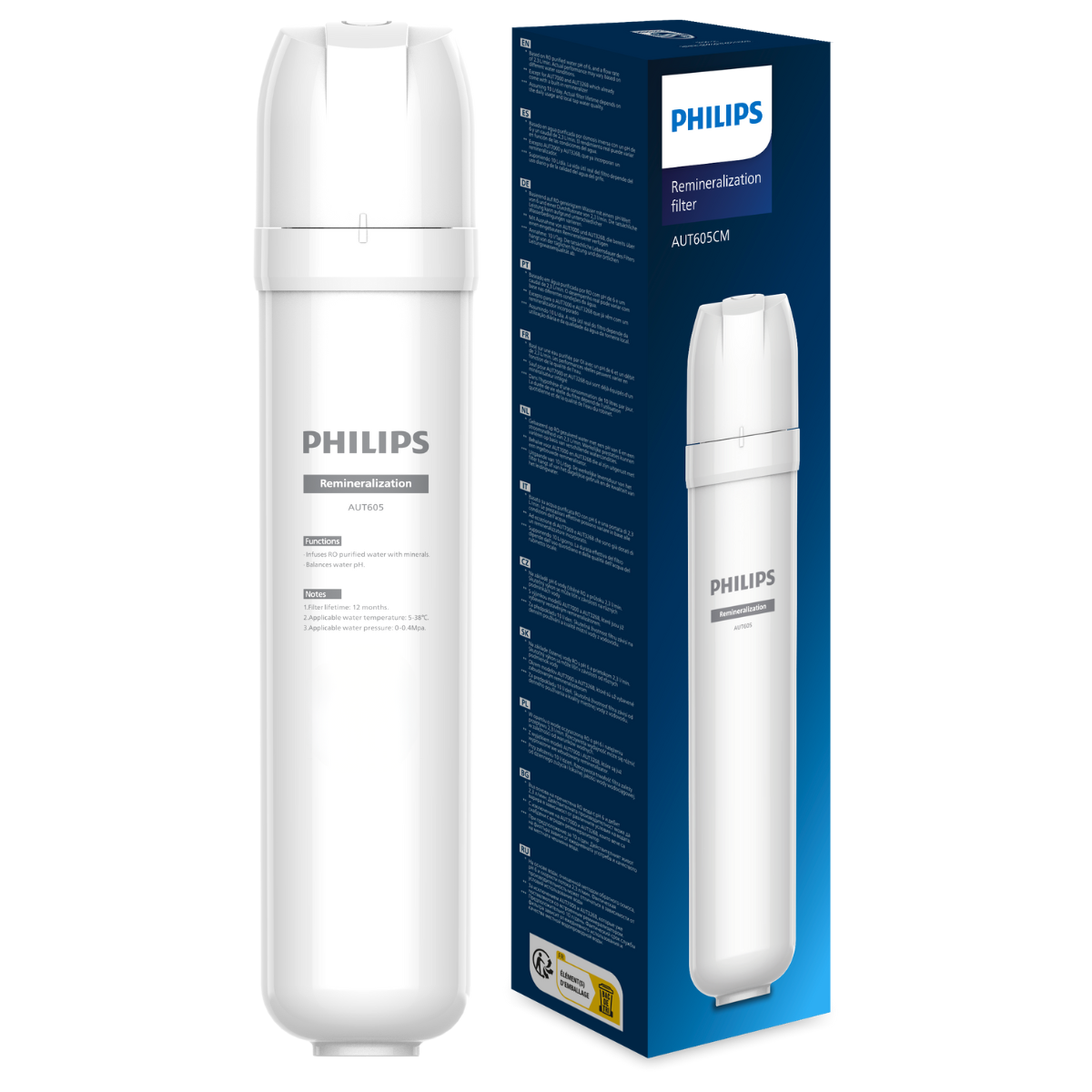 Mineralizator PHILIPS AUT605CM z głowicą do filtrów odwróconej osmozy.