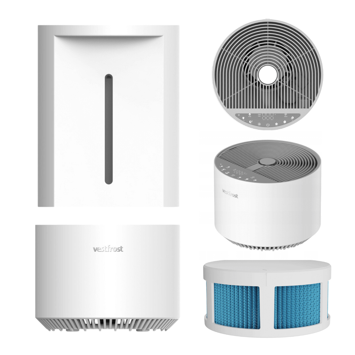 Nawilżacz powietrza Vestfrost VP-H2I60WH. Ewaporacyjny nawilżacz na powierzchnię 60 m2.