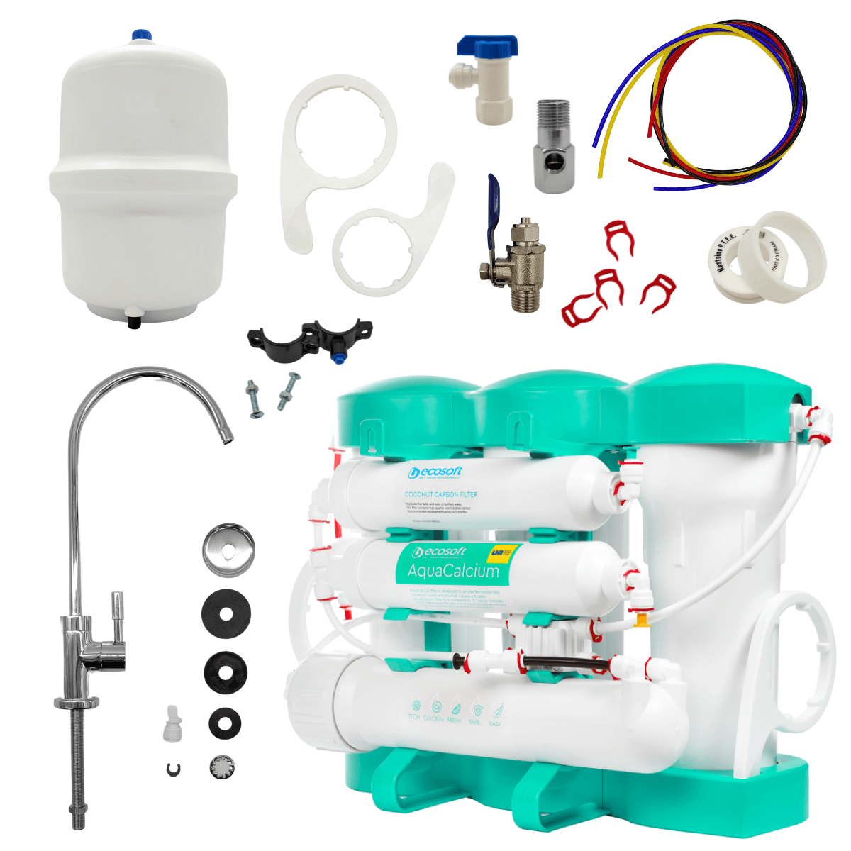 Ecosoft Pure Aquacalcium Mint. Filtr odwróconej osmozy pod zlew z mineralizacją. Filtr osmotyczny Ecosoft MO675PUREMACECO.