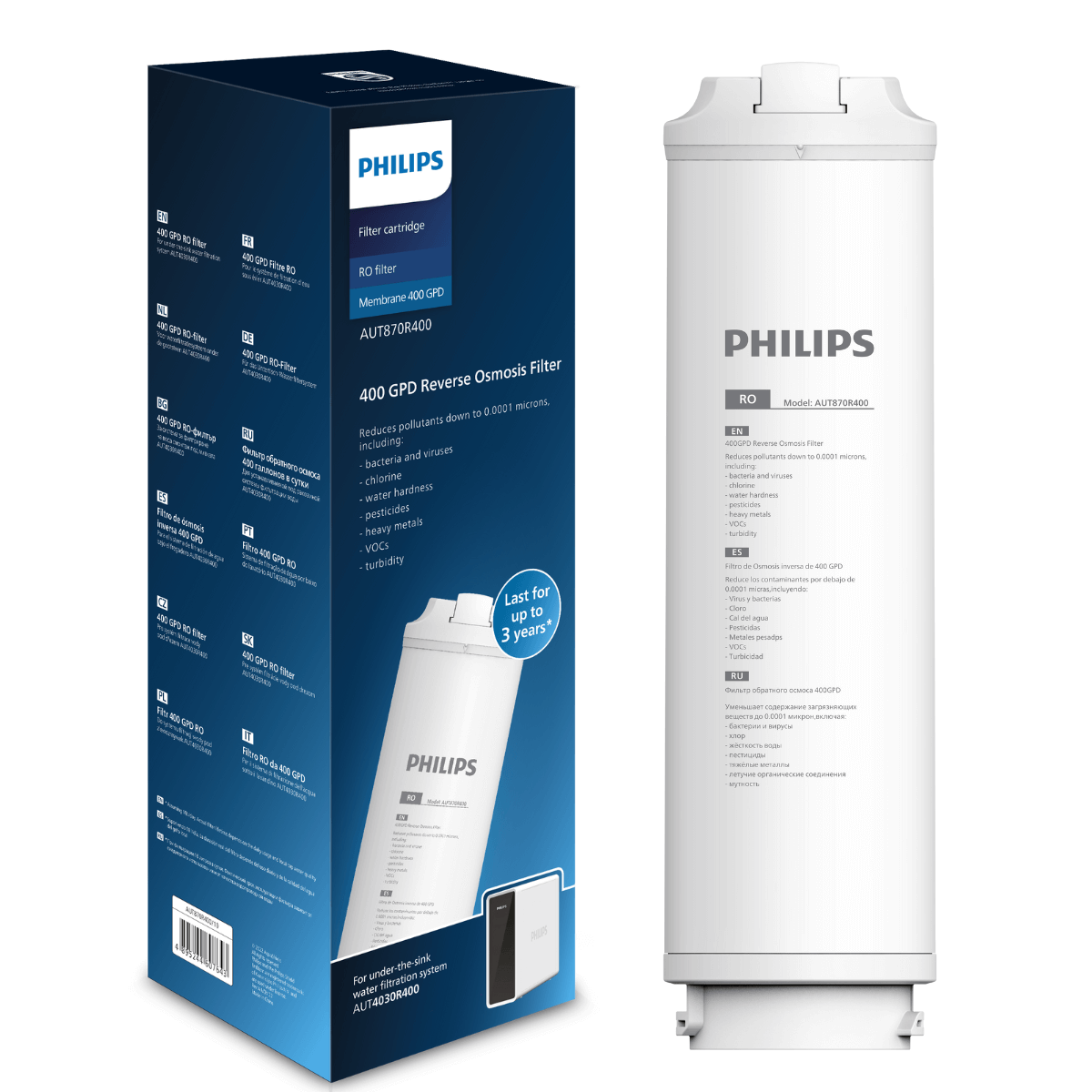 Membrana wymienna RO PHILIPS AUT870R400. Wkład wymienny do odwróconej osmozy PHILIPS AUT4030R400.