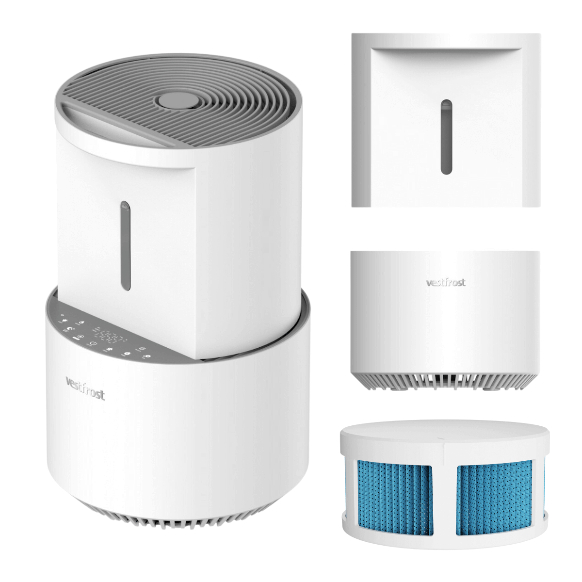 Ewaporacyjny nawilżacz powietrza Vestfrost VP-H2I20WH. Zdrowe nawilżanie powietrza na powierzchnię do 20 m2.