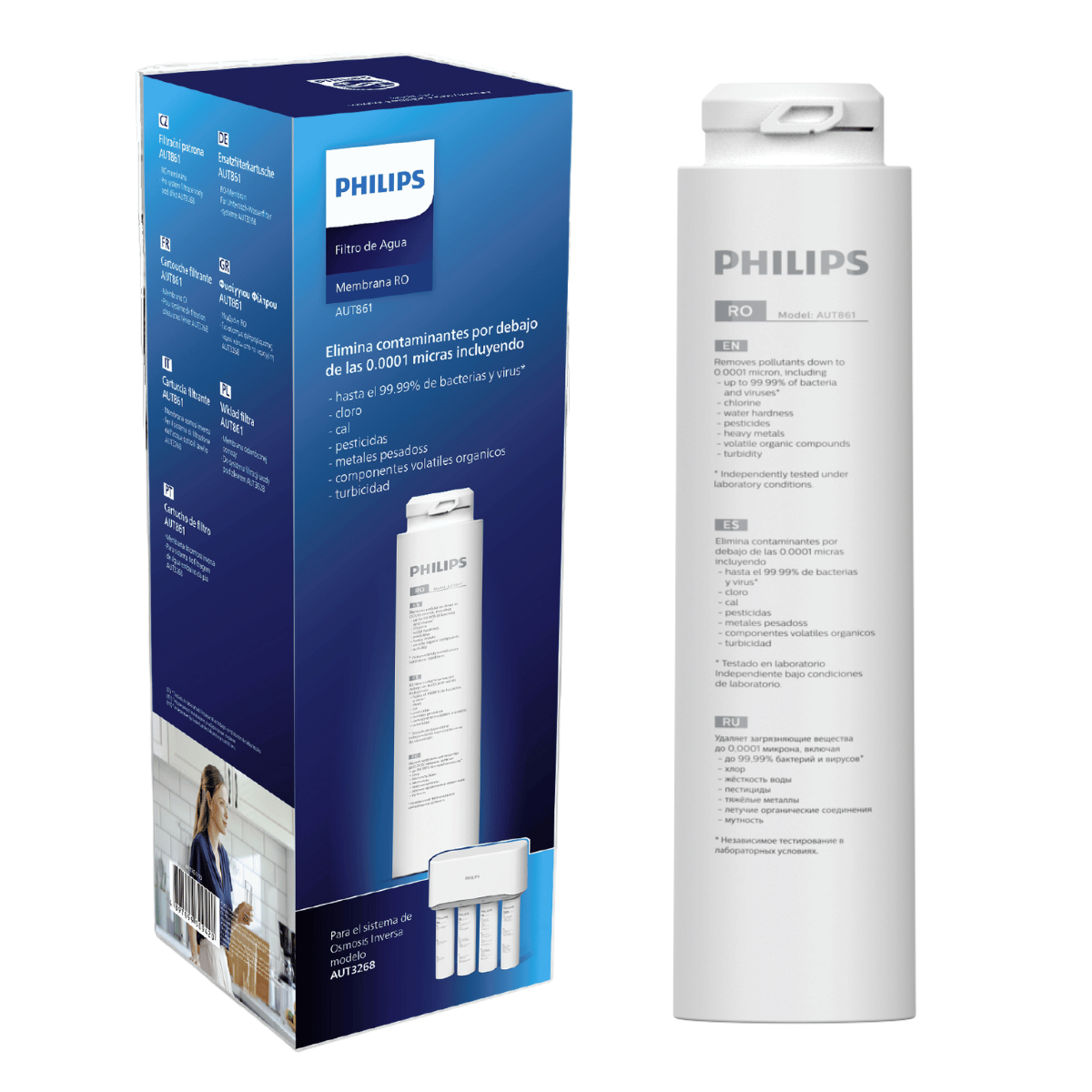 Membrana wymienna RO PHILIPS Aqua Shield AUT861. Wkład wymienny do odwróconej osmozy PHILIPS AUT3268.