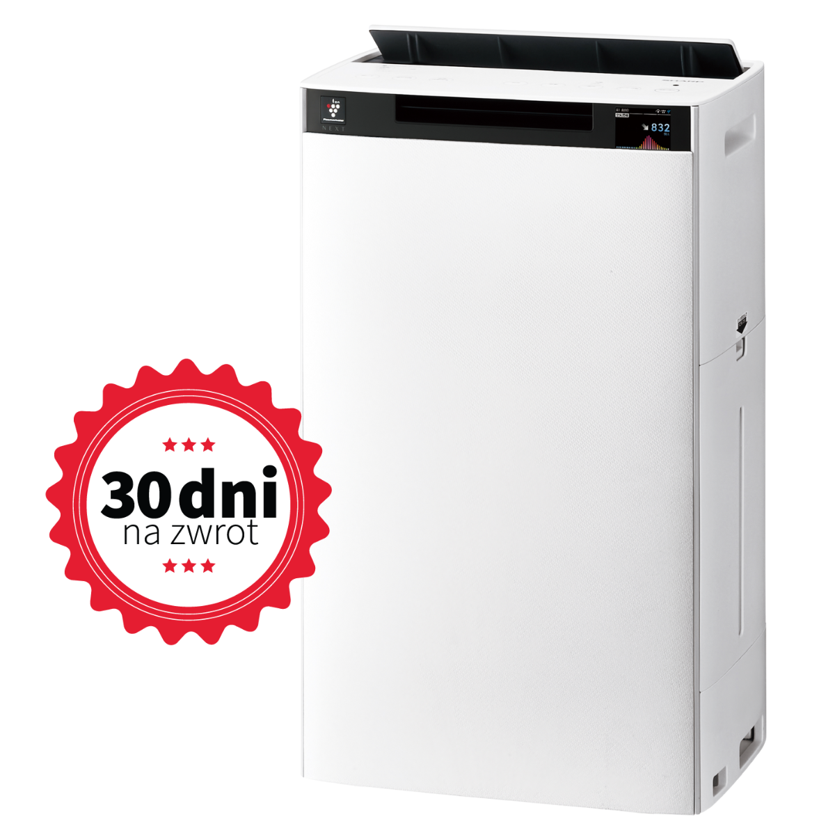 Oczyszczacz i nawilżacz powietrza SHARP KI-TX100EU-W w kolorze białym do 76m2.