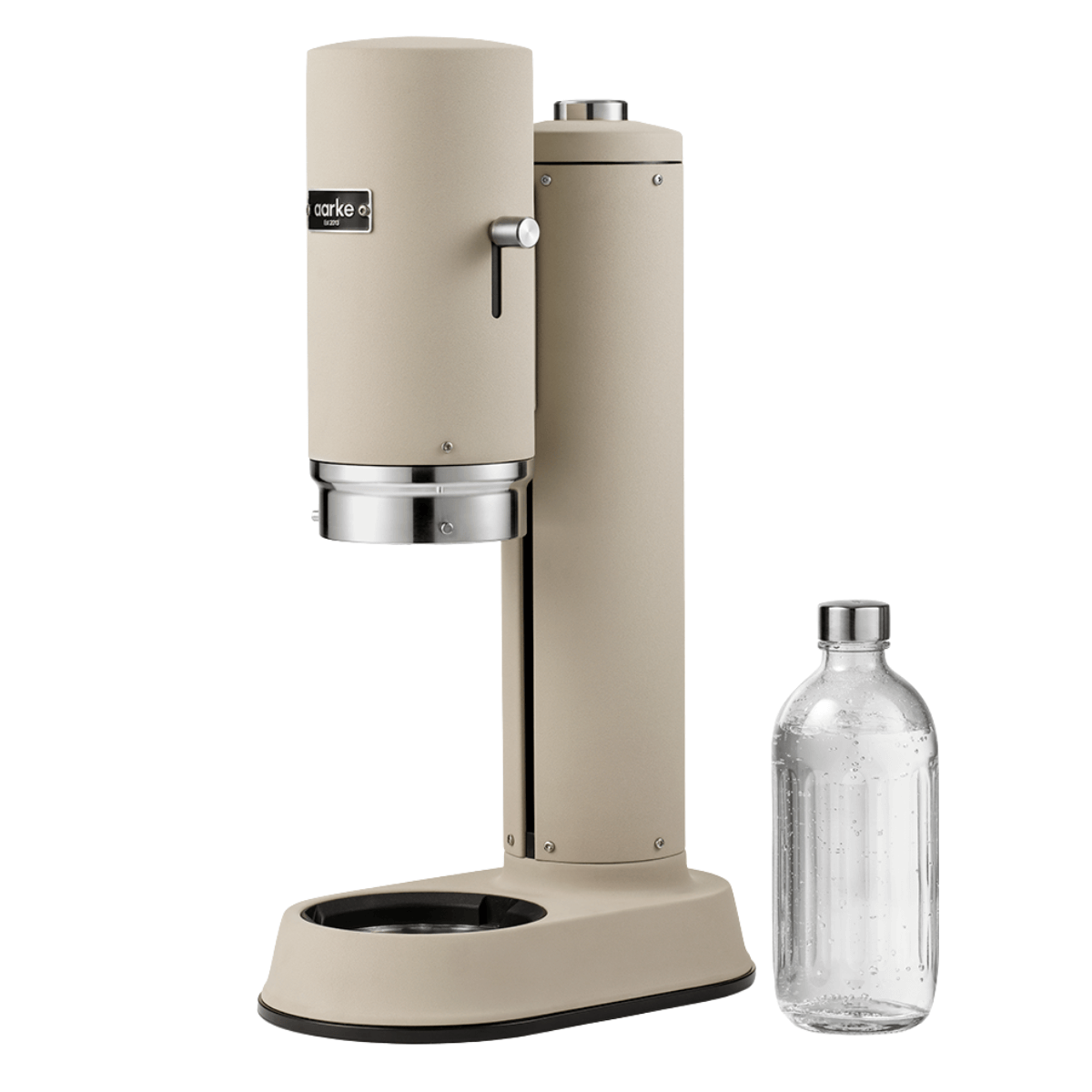 Aarke saturator do gazowania wody Carbonator Pro, piaskowy, szklana butelka.