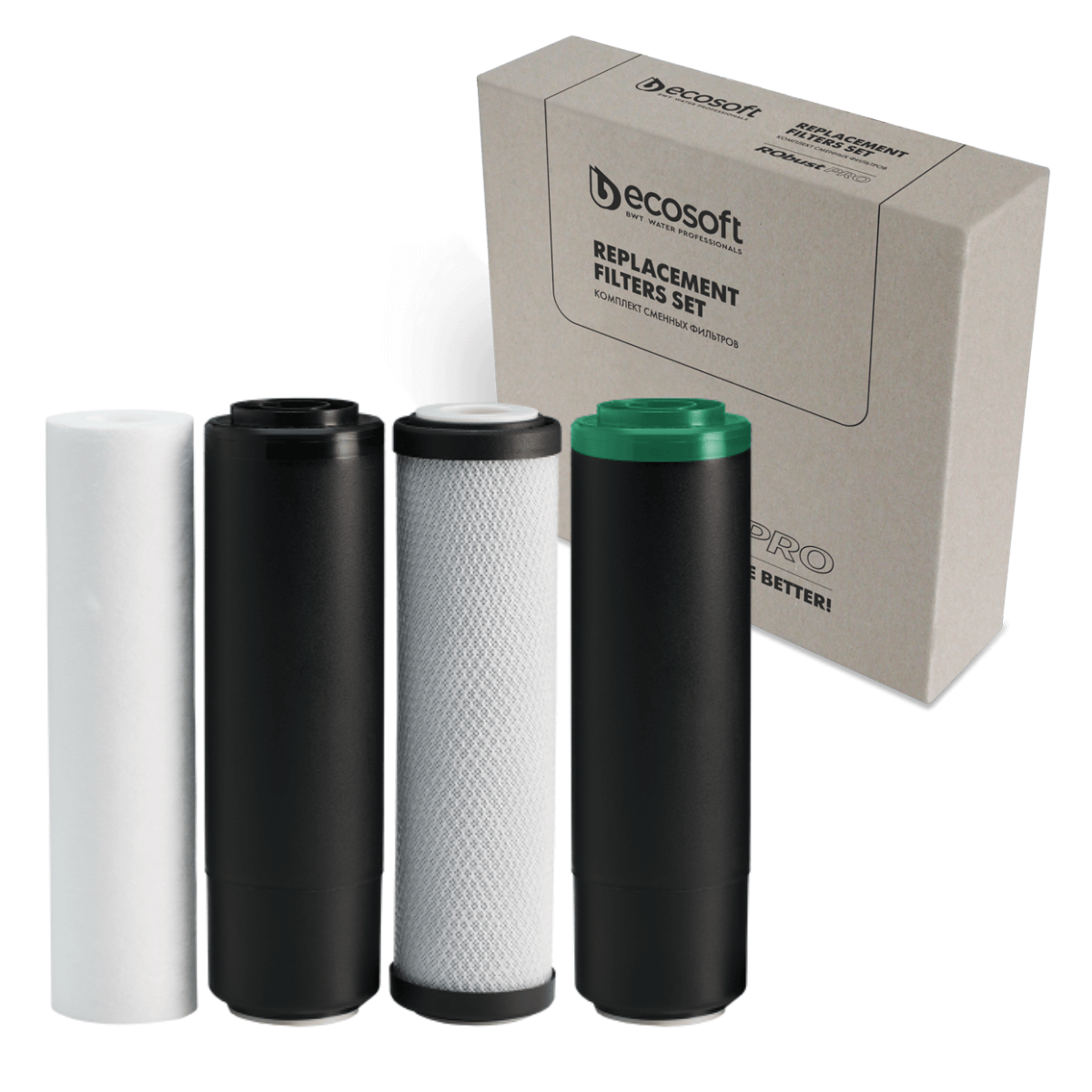 Zestaw filtrów zamiennych ECOSOFT 1-2-3-4 do RObust PRO. CHVROBUSTPRO.