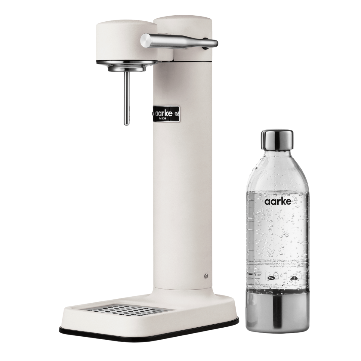 Saturator AARKE 3 do gazowania wody, kolor biały mat. Produkcja wody gazowanej w domu.