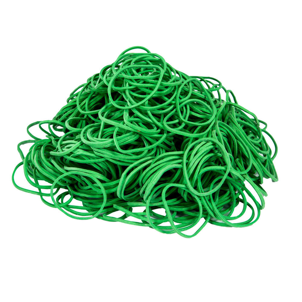 Gumki Recepturki Zielone, Grubość 1,5/1,5mm - 1kg 40MM - Opakowania.Online