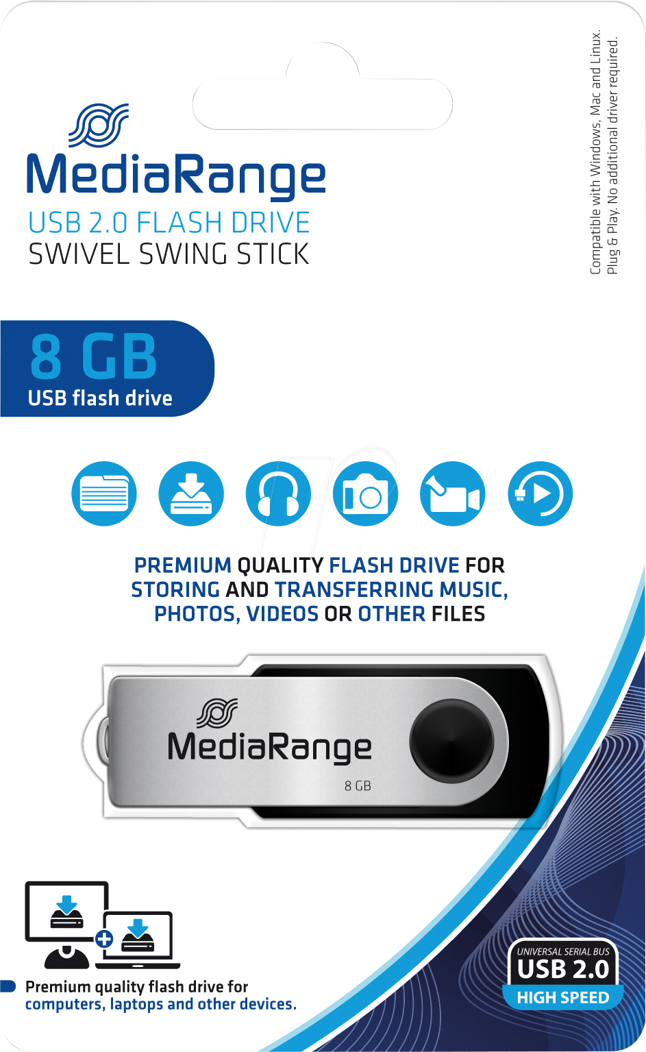 MEDIARANGE USB Pendrive 8GB MR908 Twister - Henryx24