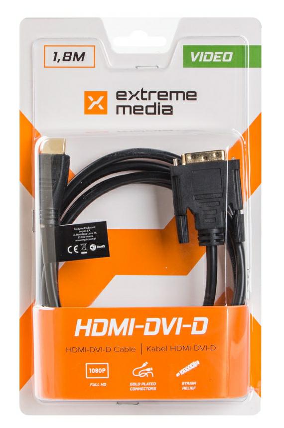 Kabel HDMI-DVI 1,8m 18+1 Z14795 - Henryx24