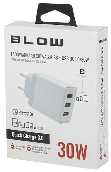 BLOW Ładowarka 3xUSB 30W 76-006 qualcomm 3.0 - Henryx24