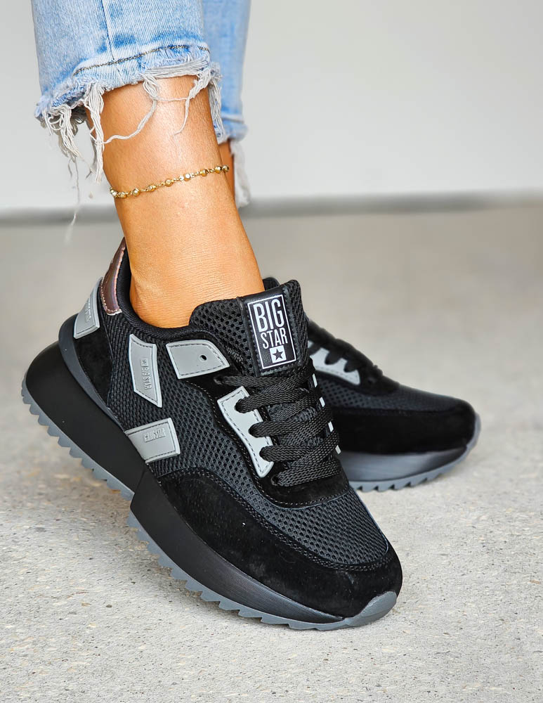 Big Star Sneakersy Buty Sportowe Damskie Memory Black NN975