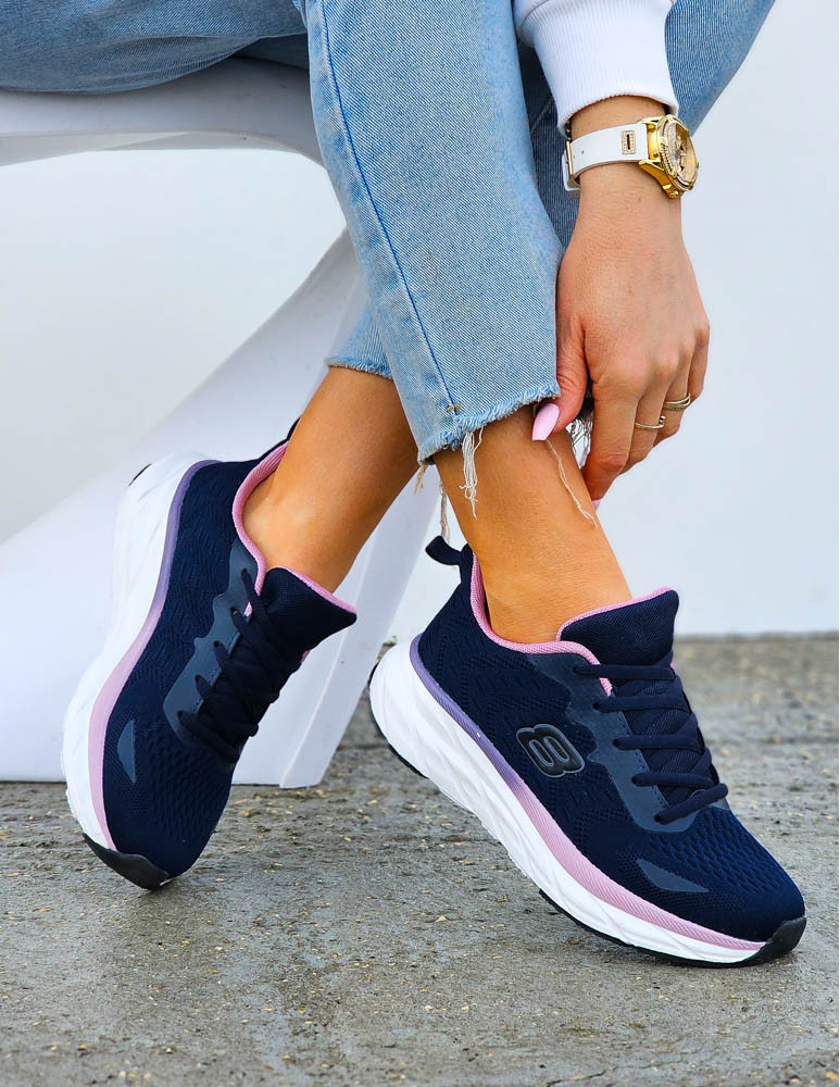 Lekkie Granatowe Buty Sportowe Damskie Skachars