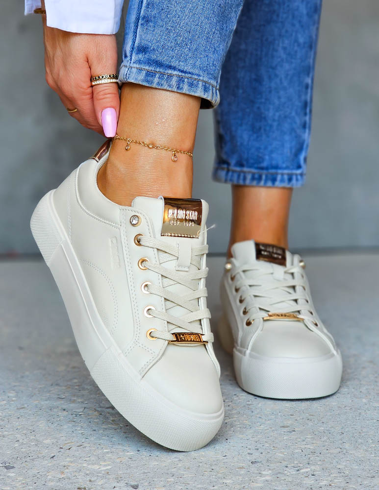 Sneakersy Buty Sportowe Damskie Big Star NN32-2 Beżowe