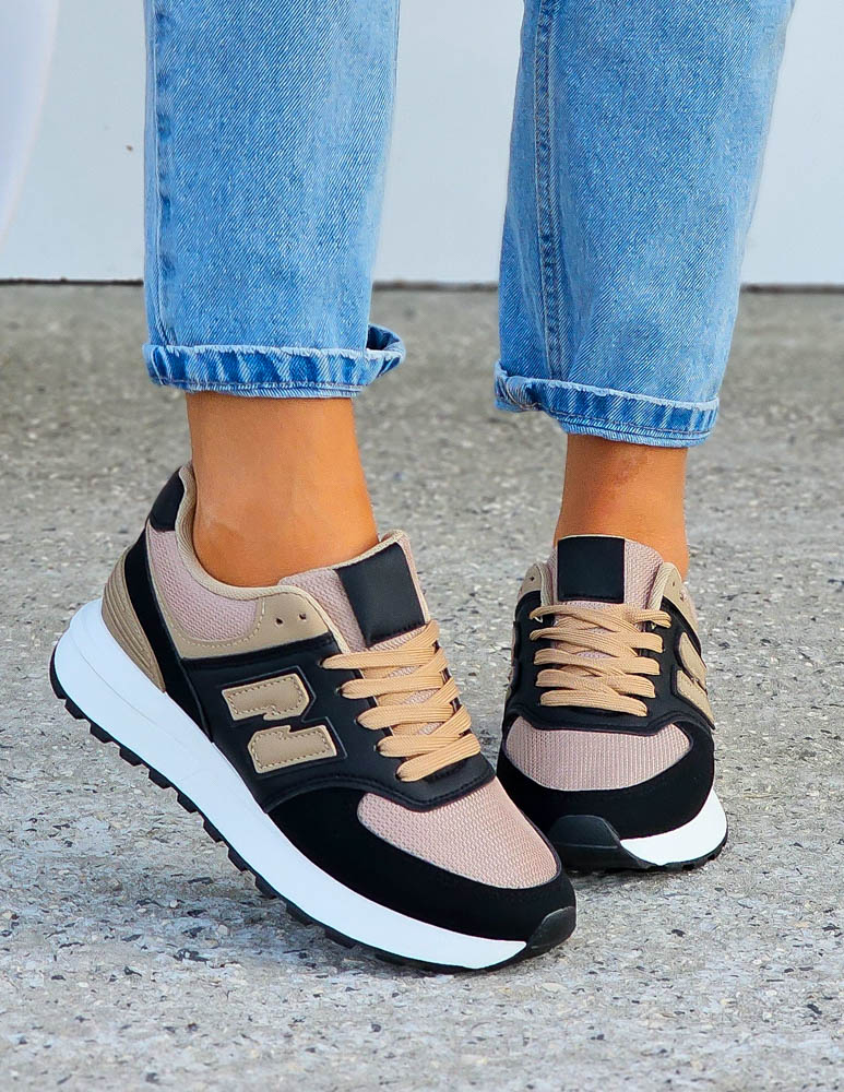 Czarno-Beżowe Buty Sportowe Damskie New Blanced
