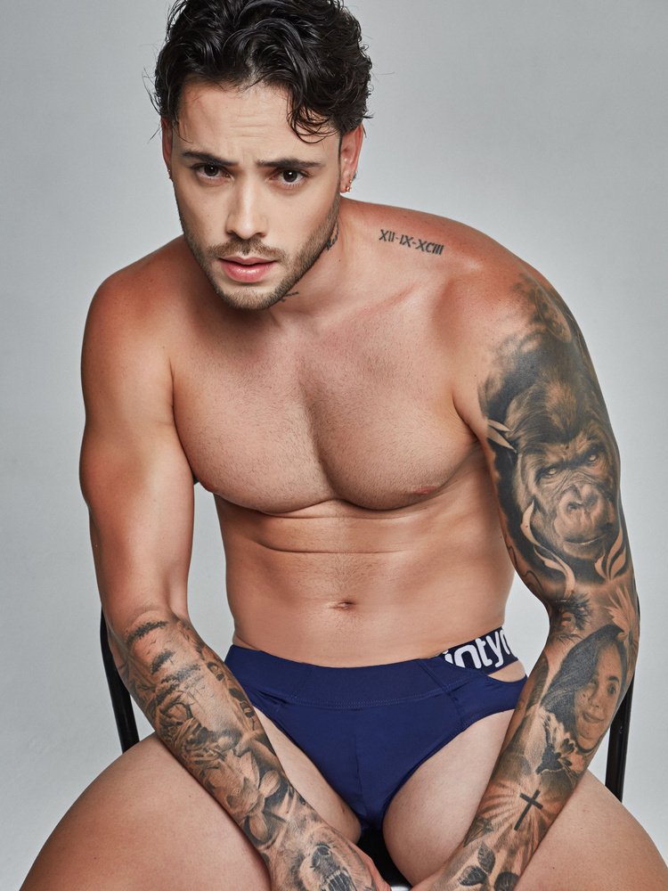 Dopasowane Slipy męskie z wycięciem | Granatowe | True brief | INTYMEN | INJ095