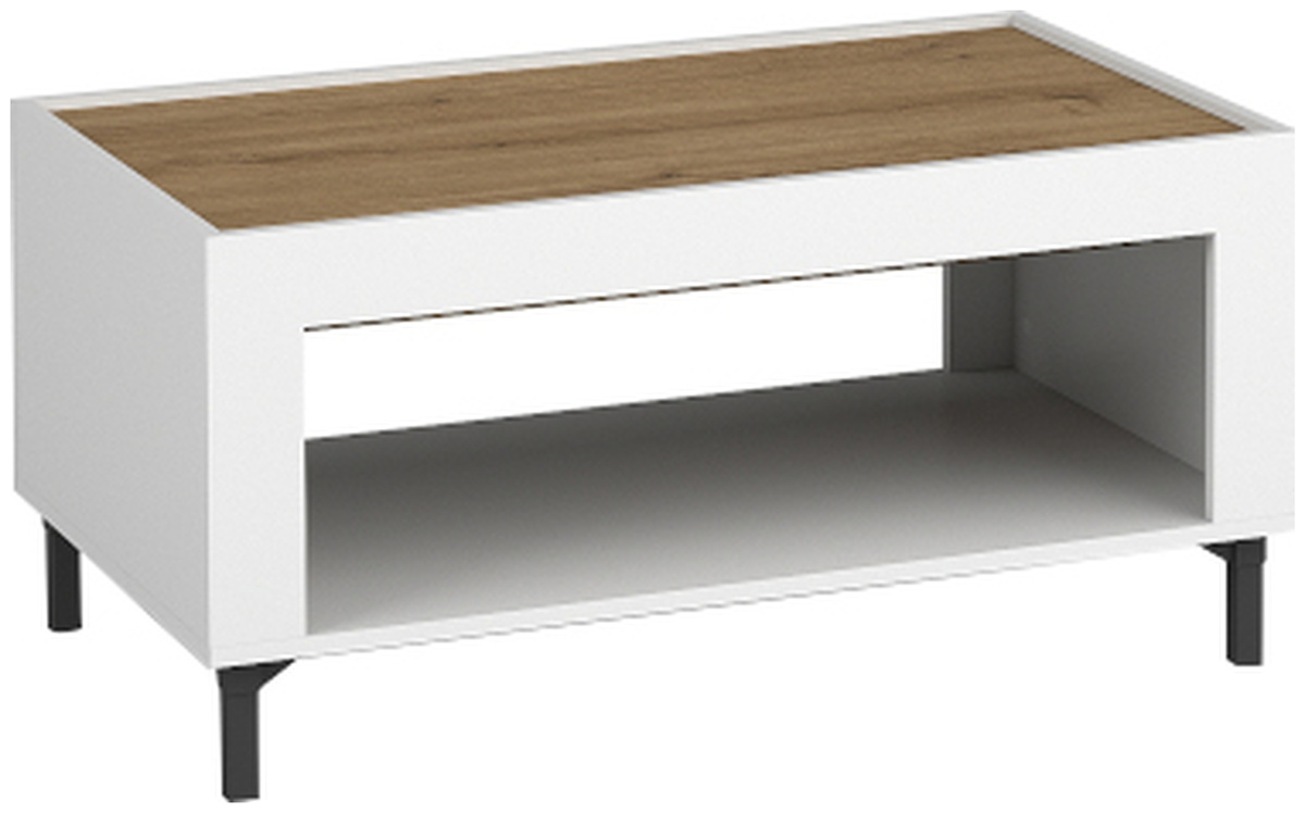 Biały prostokątny stolik kawowy 55x97 cm do salonu MISTY
